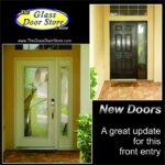 Modern abstract glass door with sidelight