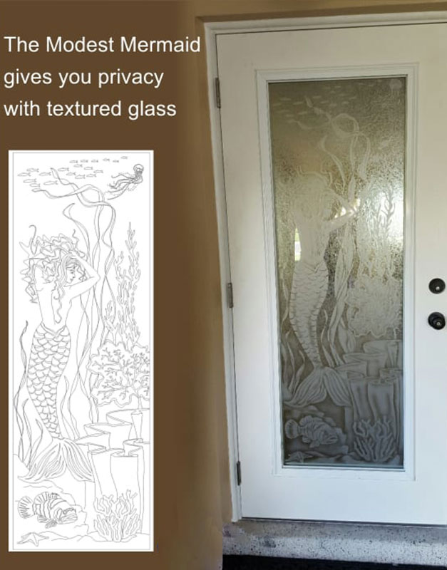 Aquatic Etched Designs Glass Door
